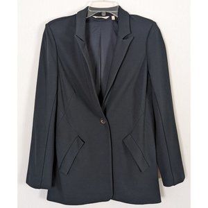 Soft Surroundings long sleeve one button black Slanted pockets comfortable blaze
